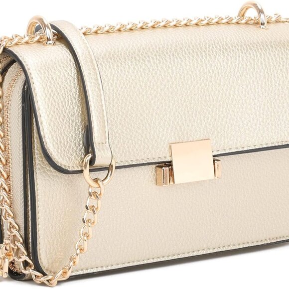 Square Shoulder Bags for Women Chain Strap Crossbody Bag Medium Leather Evening - Picture 8 of 8